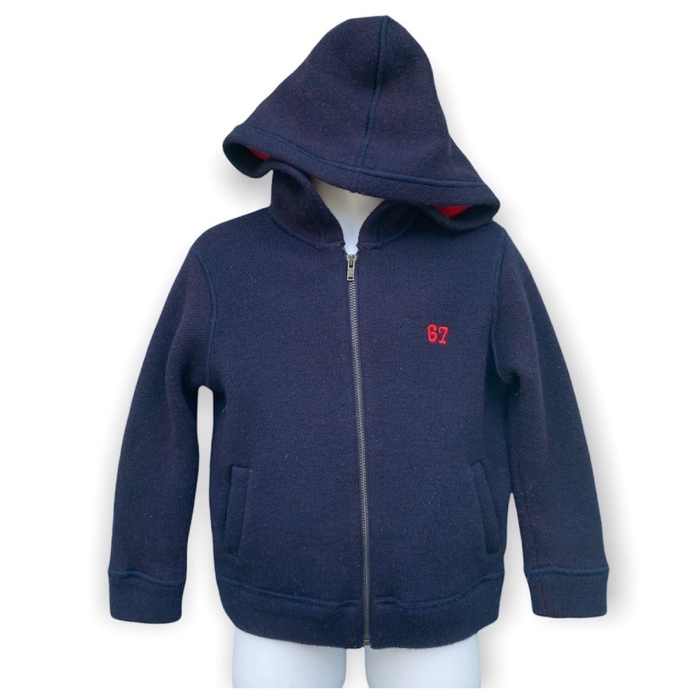 Bonpoint boys blue hoodie zip sweater